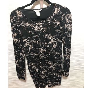 Marbled long sleeve mini dress